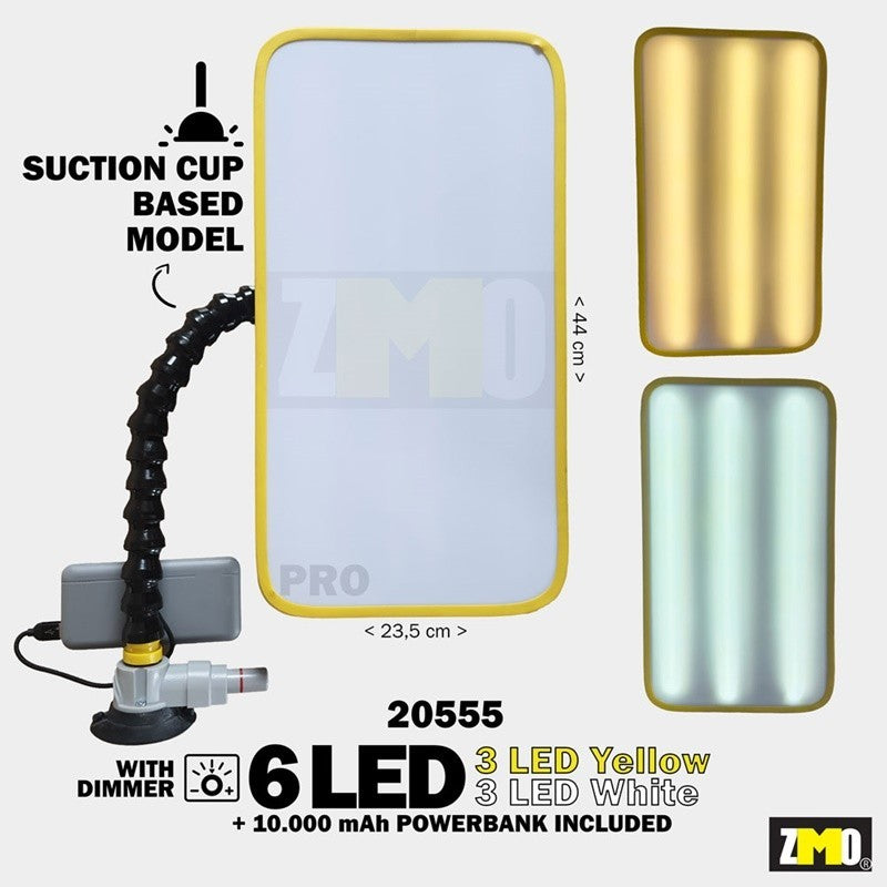 PDR Pro Lamba Vantuzlu Şarj Edilebilir 6 LED (10.000 Mah Powerbank Dahil)