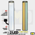 PDR Lamba Mıknatıslı Uzun Tip 70x12cm 2 LED Şarjlı (+10.000 mAh Powerbank Dahil) (Metal Kasa)